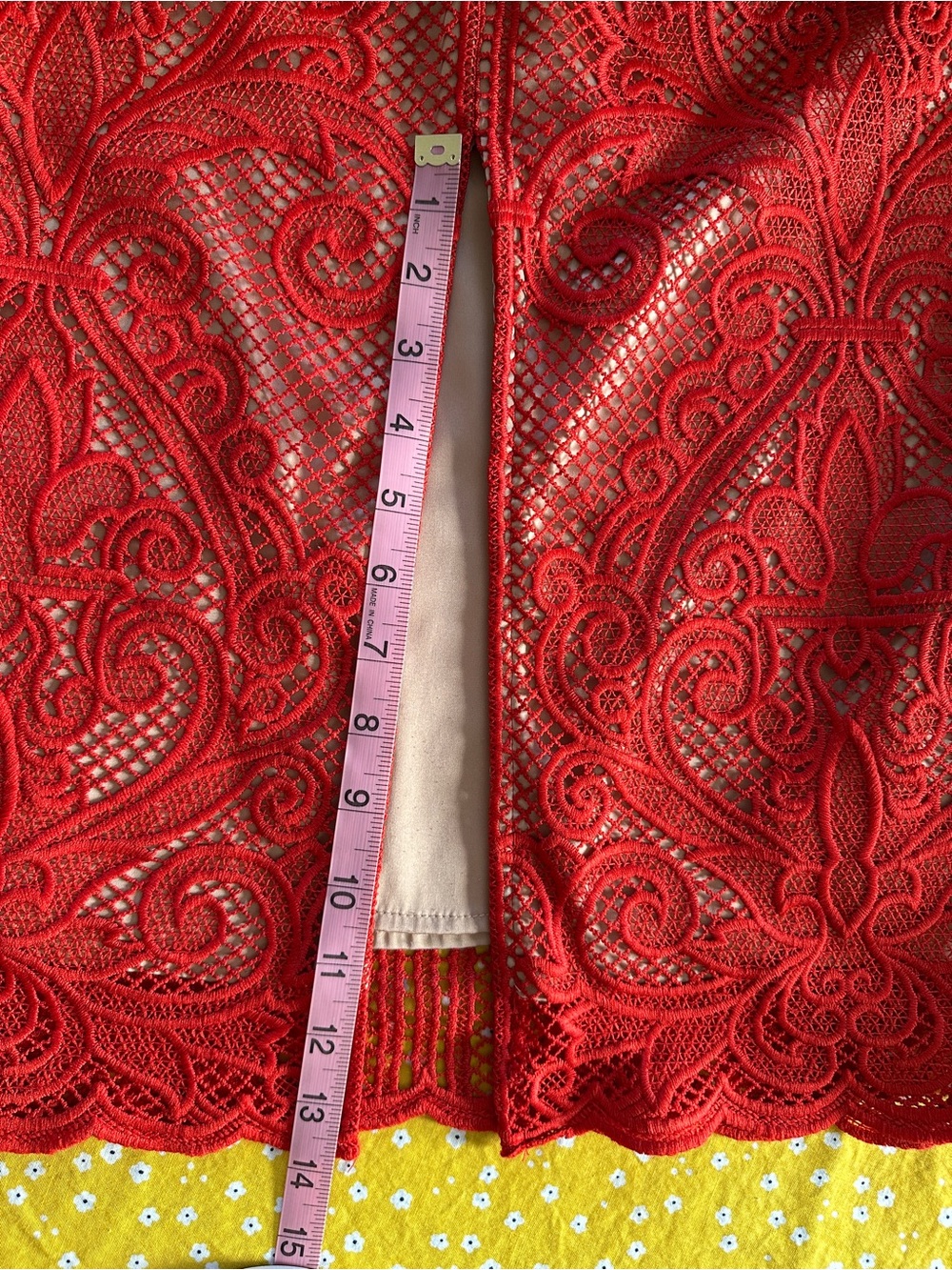 STYLESTALKER Red Lace Overlay Dress - Picture 11 of 14